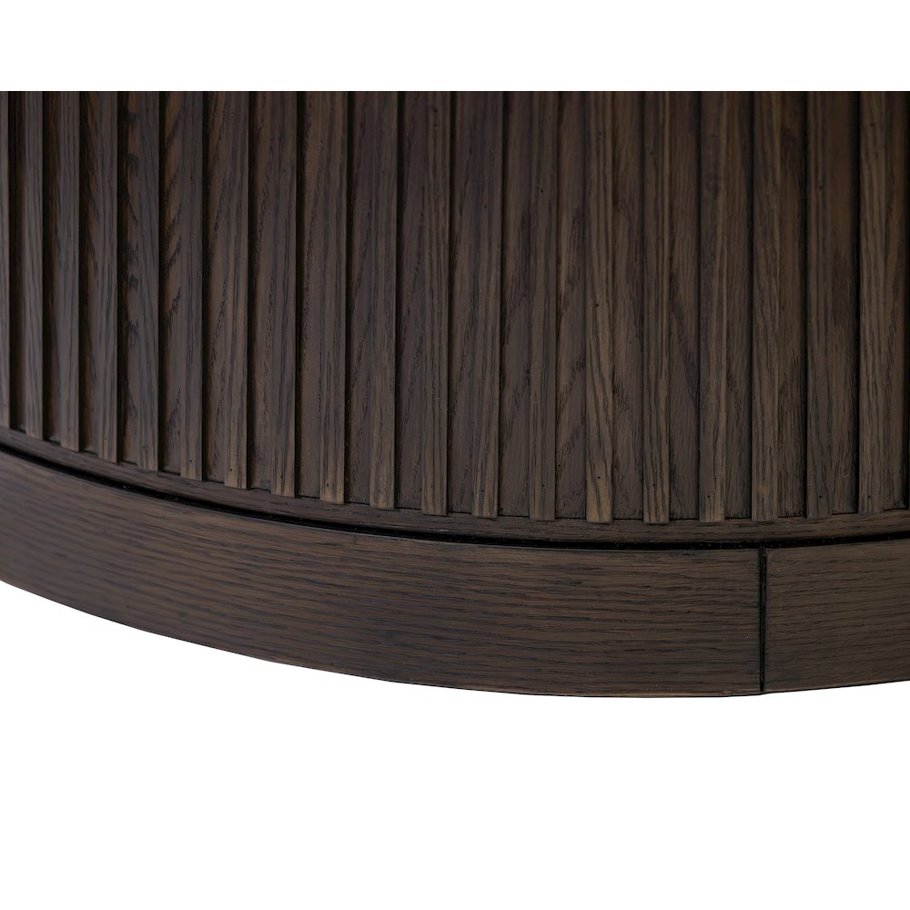 Modern round coffee table, side table, cocktail stand, fully assembled, brown