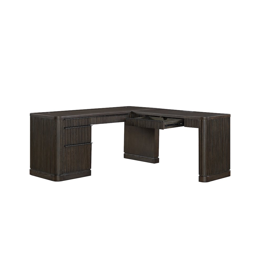 Tulane Pedestal L-Desk, Pedestal L-Desk with Open Return