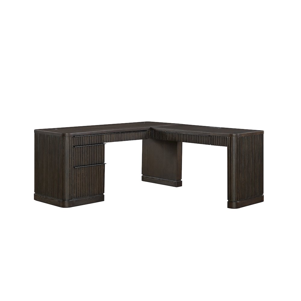 Tulane Pedestal L-Desk, Pedestal L-Desk with Open Return