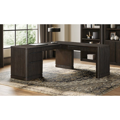 Tulane Pedestal L-Desk, Pedestal L-Desk with Open Return