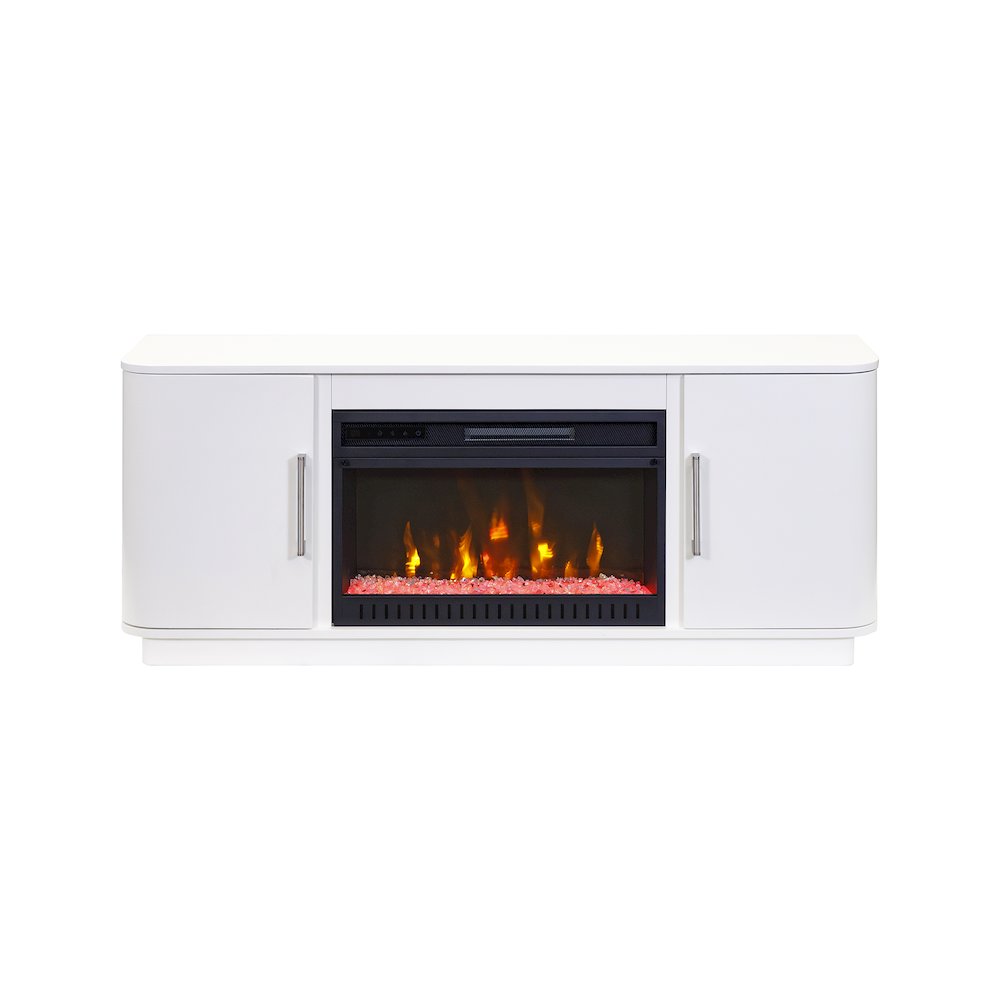 Uptown 60" Fireplace Console, Fully Assembled, White