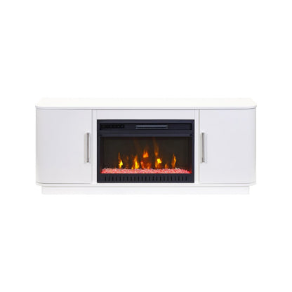 Uptown 60" Fireplace Console, Fully Assembled, White