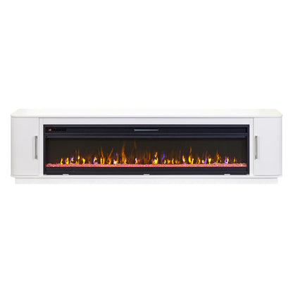 Uptown 96" Fireplace Console, Fully Assembled, White