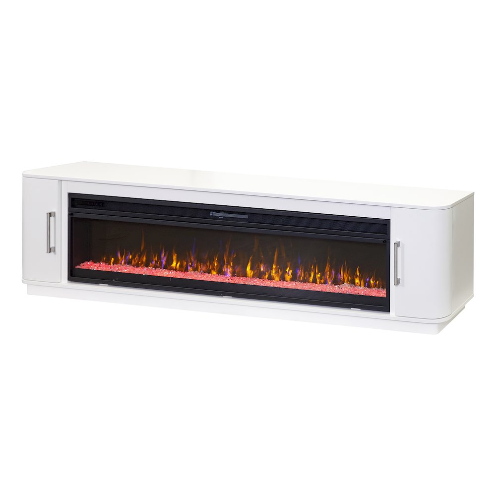 Uptown 96" Fireplace Console, Fully Assembled, White