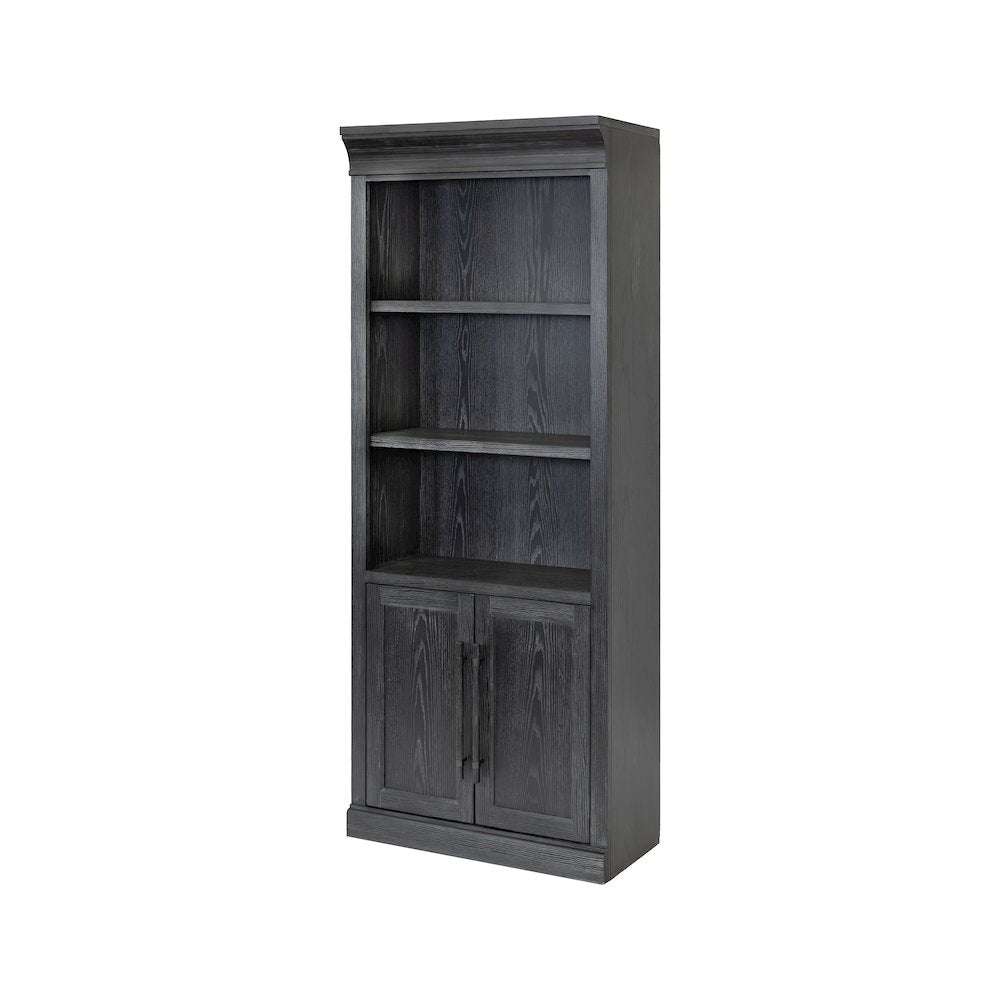 Traditional Wood Bookcase with Doors, Office Storage