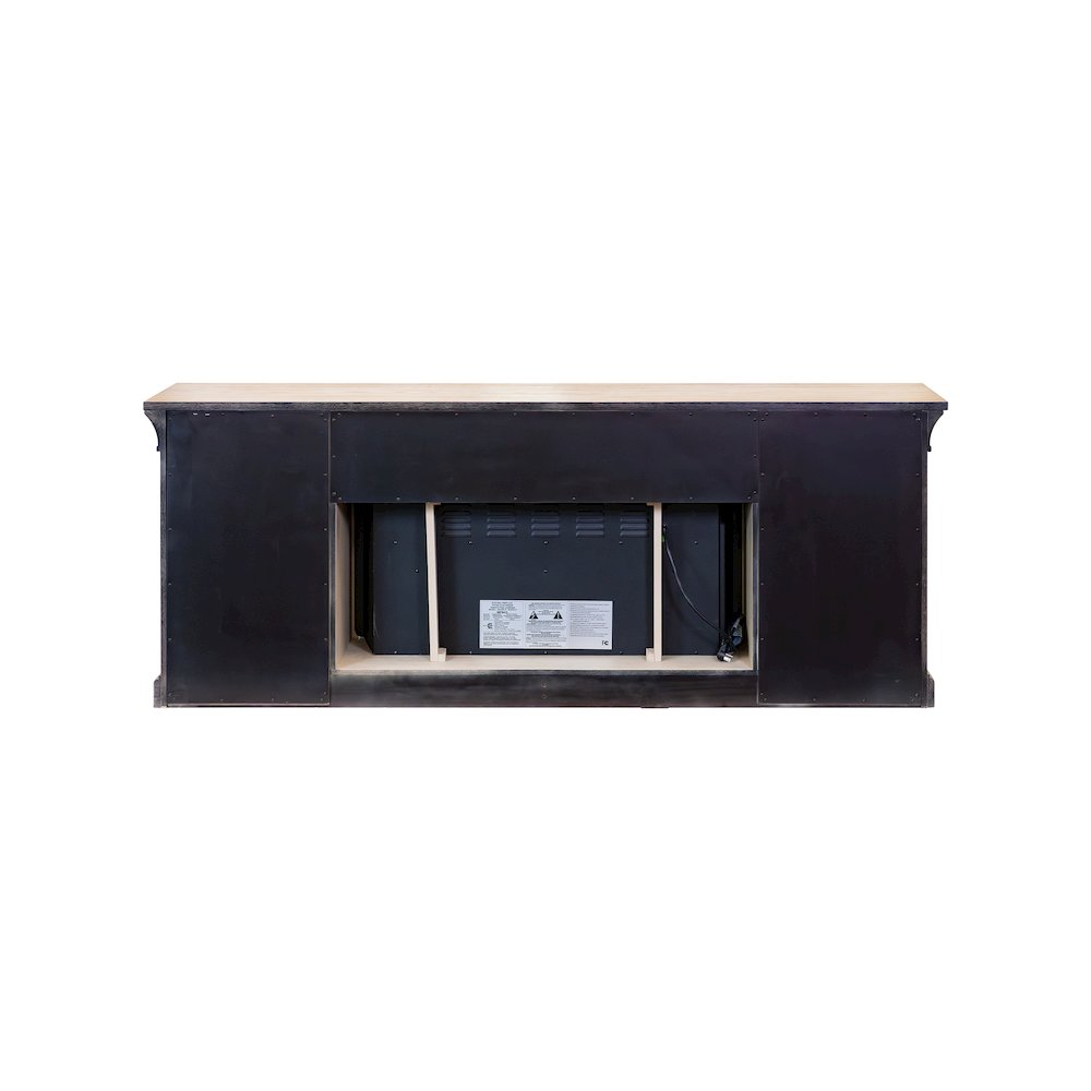 Transitional 80" Fireplace Console, Entertainment Storage, TV Stand