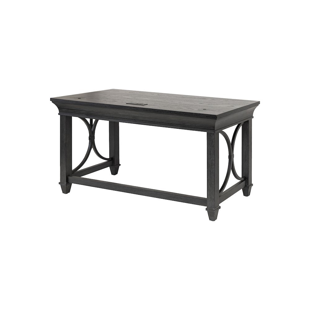 Traditional Wood Writing Desk, Office Table with Drawers