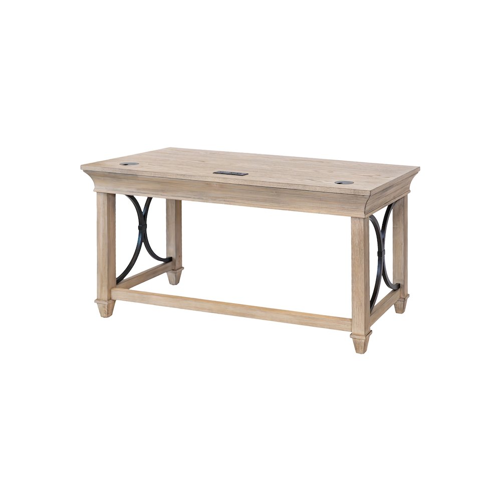 Traditional Wood Writing Desk, Office Table with Drawers