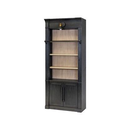 Contemporary 8' Tall Wood Bookcase, Storage Organizer, Display Shelf, Black