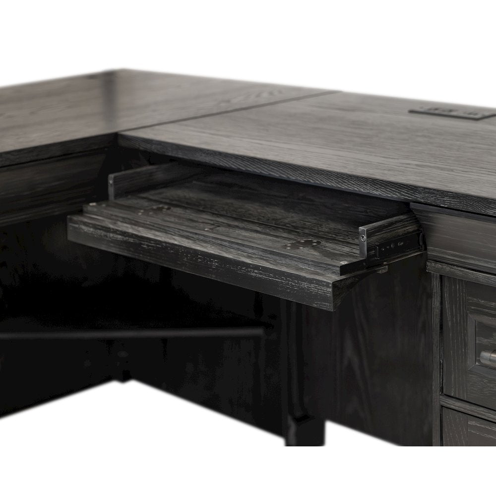 Traditional Executive Wood Double Pedestal L-Desk, Corner Desk, Office Table