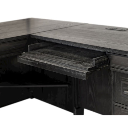 Traditional Executive Wood Double Pedestal L-Desk, Corner Desk, Office Table