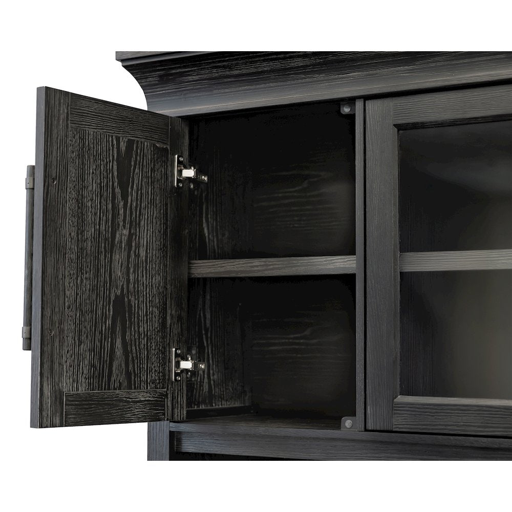 Traditional Wood Executive Desk, Office Storage Hutch with Doors