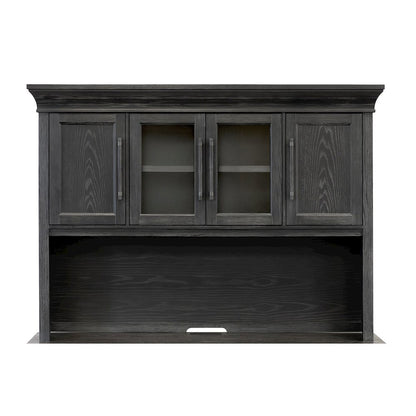 Traditional Wood Executive Hutch With Doors, Office Storage