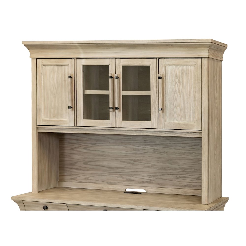 Traditional Wood Executive Hutch With Doors, Office Storage