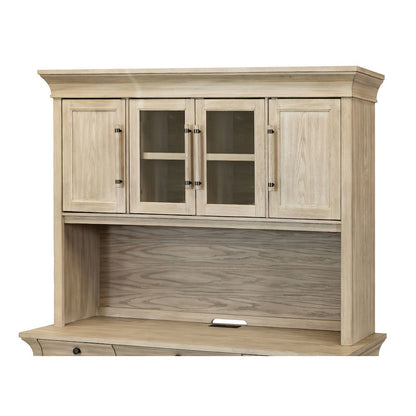 Traditional Wood Executive Hutch With Doors, Office Storage