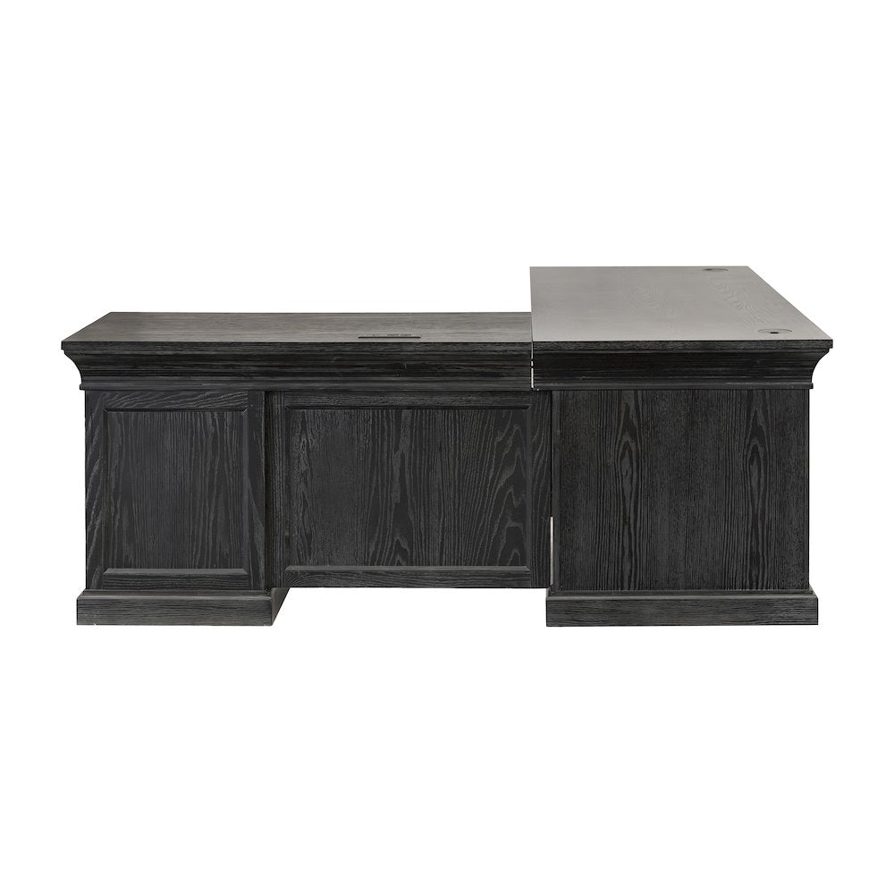 Traditional Executive Wood Double Pedestal L-Desk, Corner Desk, Office Table