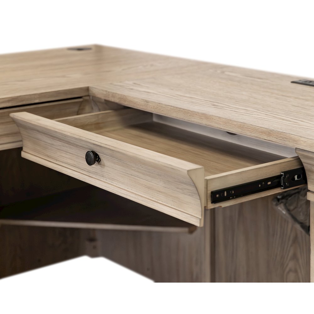 Traditional Executive Wood Double Pedestal L-Desk, Corner Desk, Office Table
