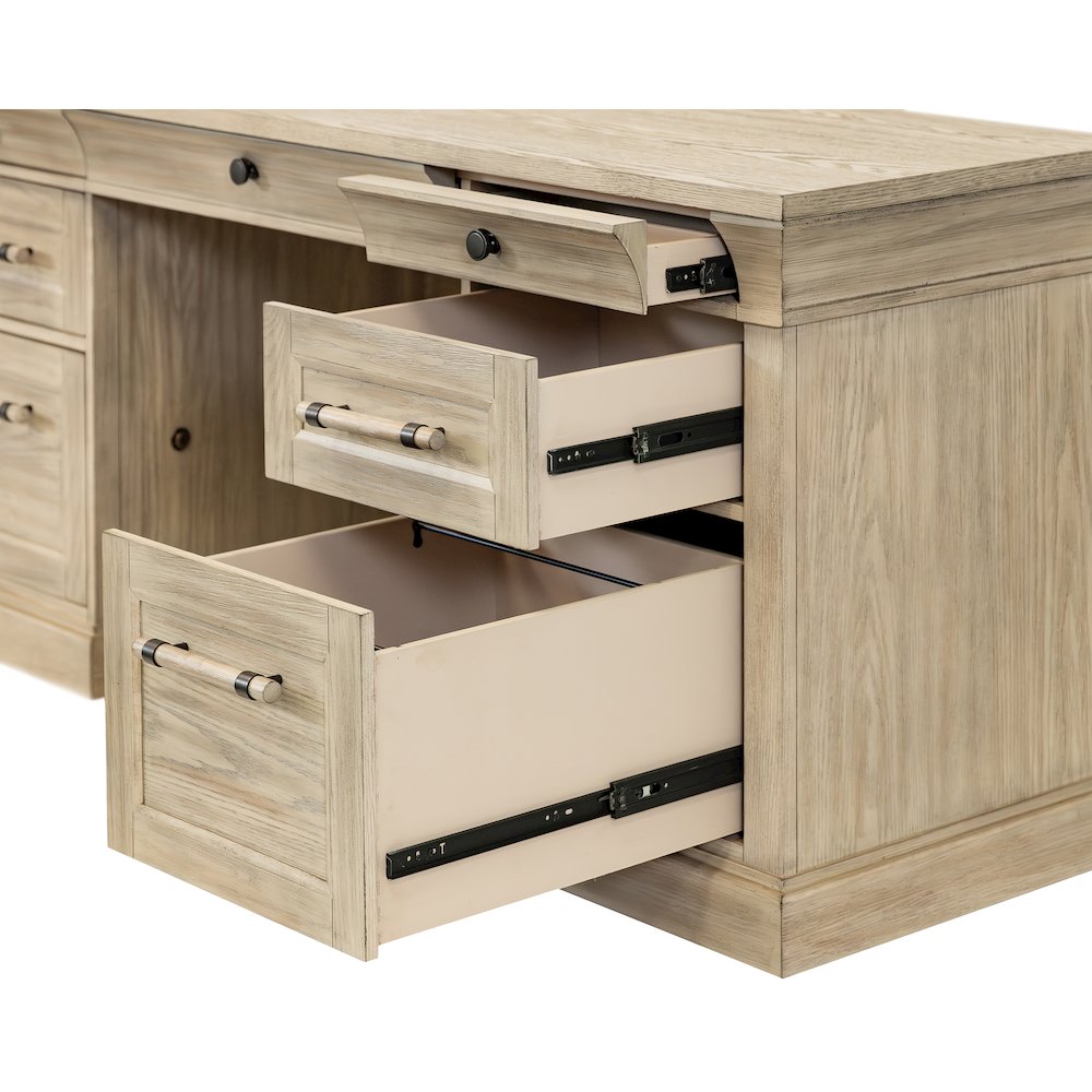 Traditional Wood Executive Desk, Storage Office Credenza