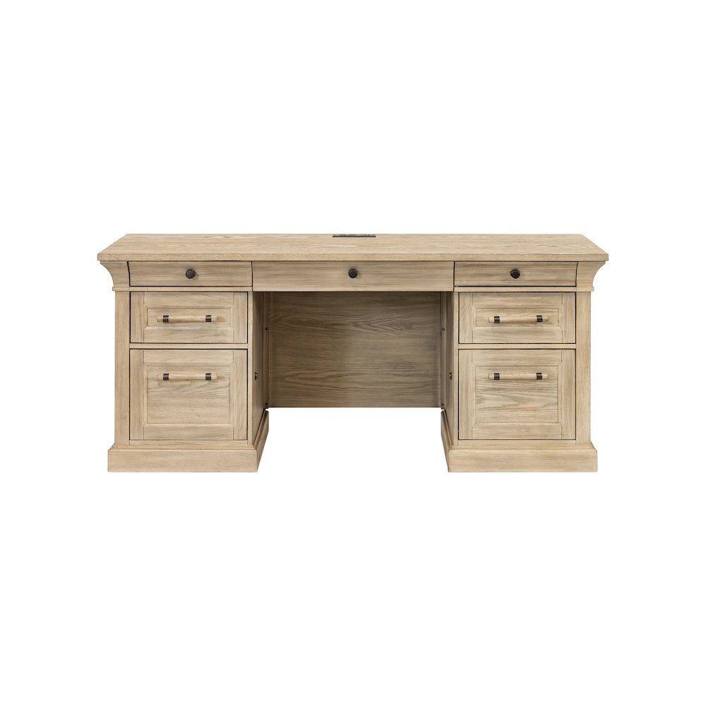 Traditional Wood Executive Desk, Storage Office Credenza