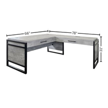 Open L-Desk & Return, Pencil Drawers, Power Center, Gray
