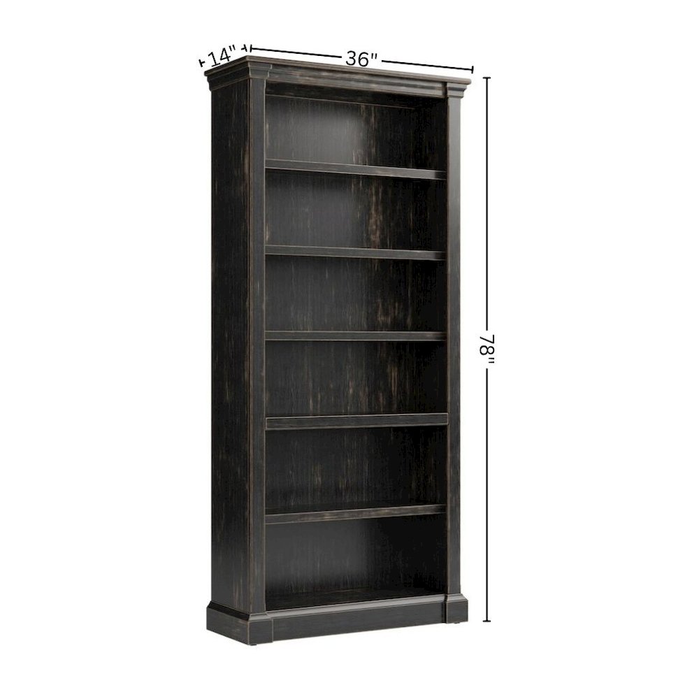 Wood Open Bookcase, 3 Adjustable Shelves, Fixed Shelf, Brown