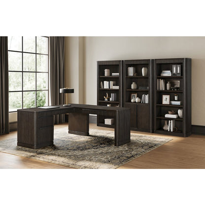 Tulane Pedestal L-Desk, Pedestal L-Desk with Open Return