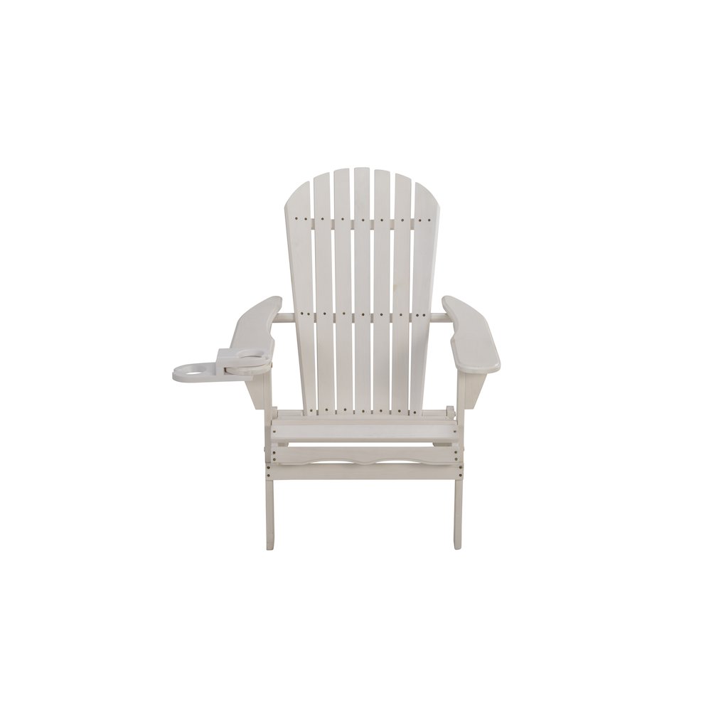 Foldable Adirondack Chair With Cup Holders With Ottoman