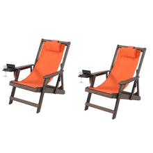 Canvas Sling Chair With Cup And Wine Holder (Set Of 2)