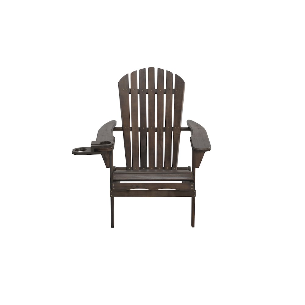 Foldable Adirondack Chair With Cup Holder With End Table