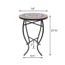 Faux Rattan Basket Chair Set With Mosiac Accent Table