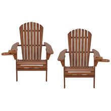 Foldable Adirondack Chair With Cup Holder Set Of 2