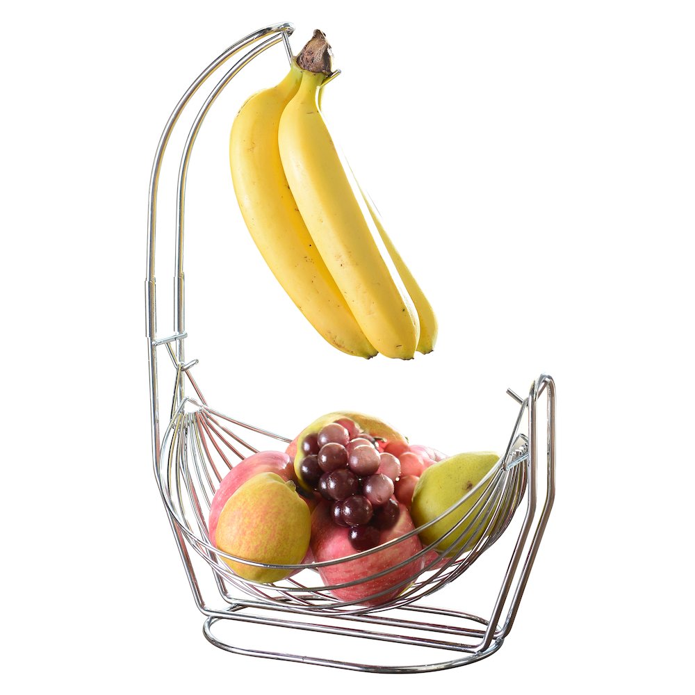 Silver Fruit Basket With Banana Hanger