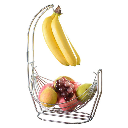 Silver Fruit Basket With Banana Hanger