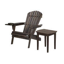 Foldable Adirondack Chair With Cup Holder With End Table