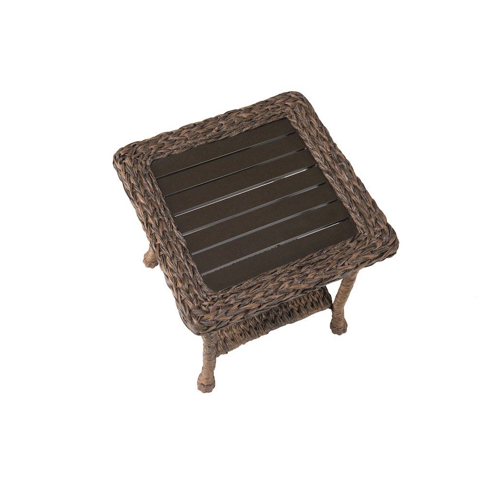 Faux Sea Grass Resin Rattan End Table