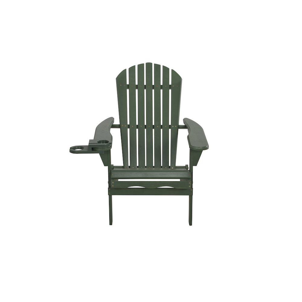 Foldable Adirondack Chair With Cup Holders With Ottoman