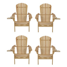 Foldable Adirondack Chair With Cup Holder Set Of 4