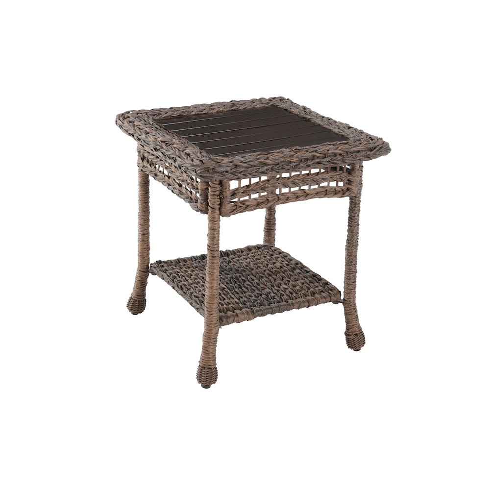 Faux Sea Grass Resin Rattan End Table