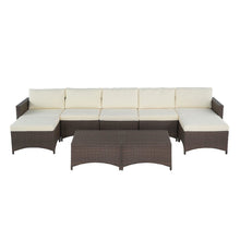 Modular Extended Sofa With Ottoman And Coffee Table Set