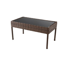 Conversation Set. Dark Brown Wicker With Beige Fabric