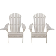 Foldable Adirondack Chair With Cup Holder Set Of 2
