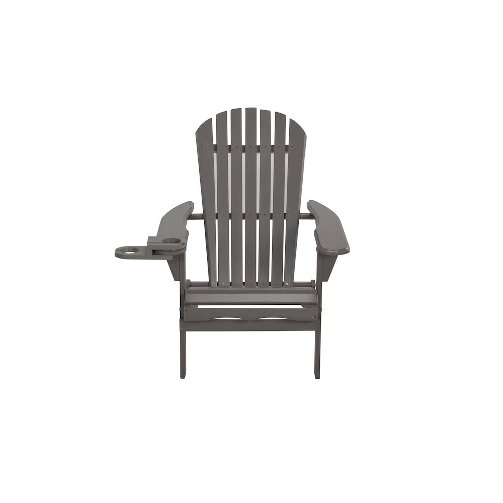 Foldable Adirondack Chair With Cup Holders With Ottoman