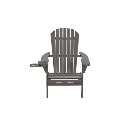 Foldable Adirondack Chair With Cup Holders With Ottoman
