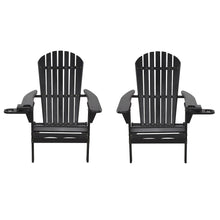 Foldable Adirondack Chair With Cup Holder Set Of 2