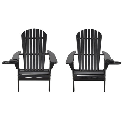 Foldable Adirondack Chair With Cup Holder Set Of 2