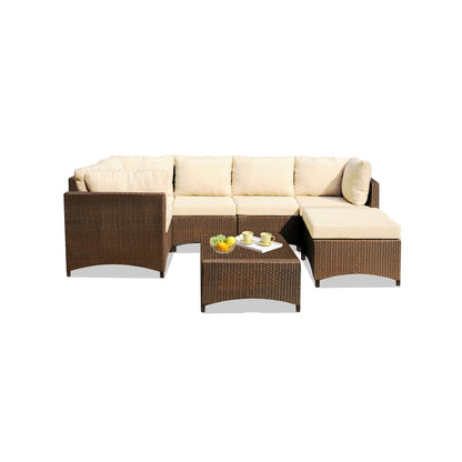 Modular Sectional Conversation Set With Ottoman