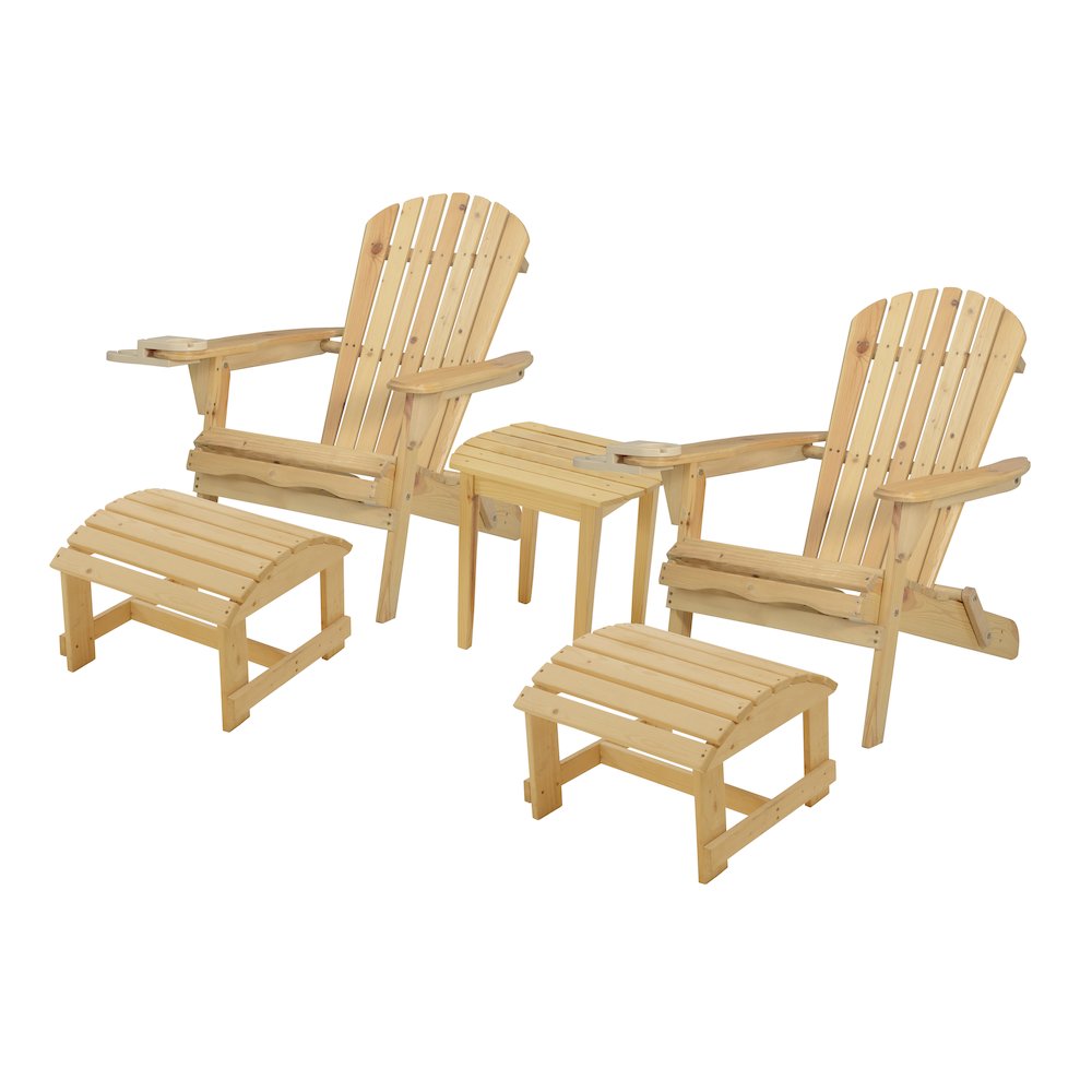 Foldable Adirondack Chair With Cup Holder Conversation Set