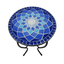 Mosaic Blue Rose Accent Table