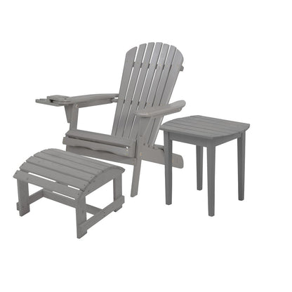 Foldable Adirondack Chair With Cup Holder Bristro Set With Ottoman