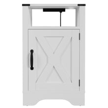 Mpf Wood Nightstand Side Table With Electrical Outlets Charging Station - White